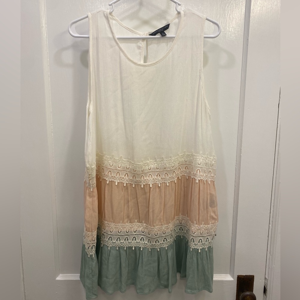 Womens 3 tier tank top with lac